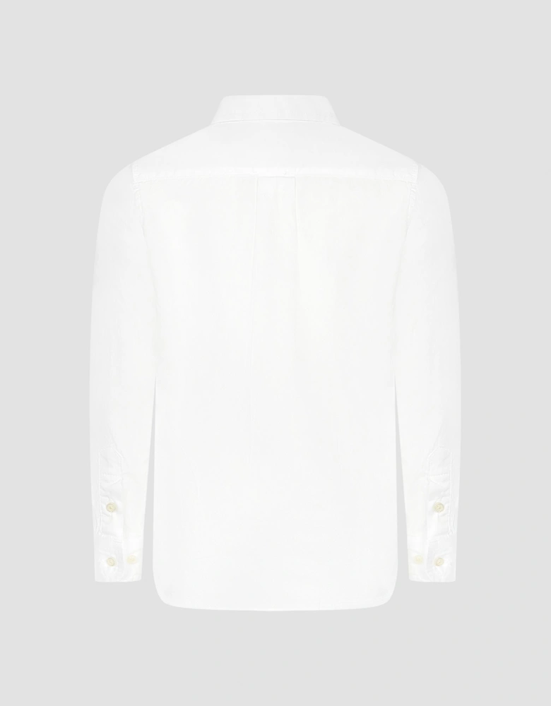 Boys Slim Fit Oxford Shirt in White