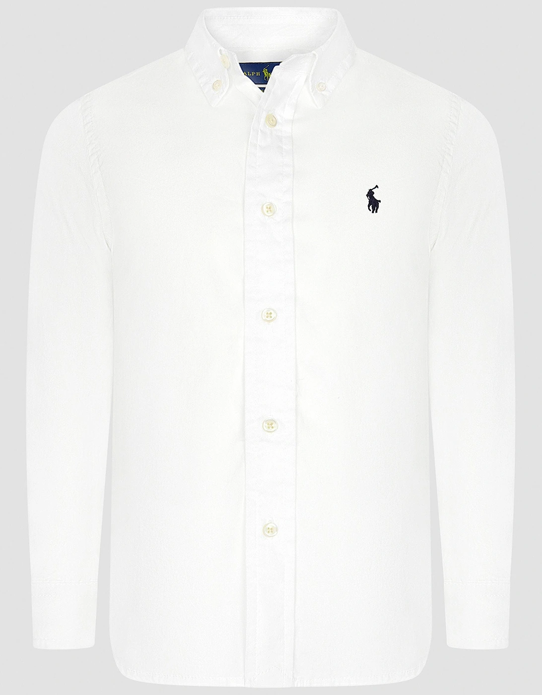 Boys Slim Fit Oxford Shirt in White, 10 of 9
