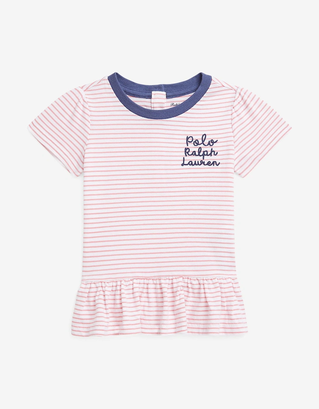 Baby Girls Striped Jersey Dress in Pink, 5 of 4