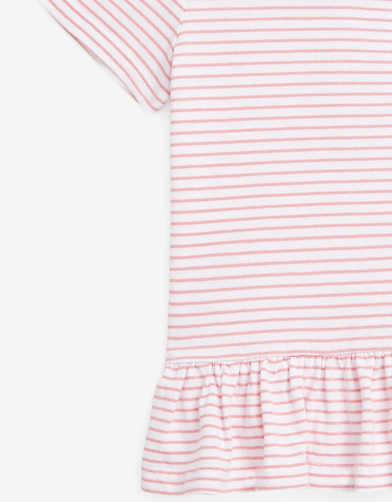 Baby Girls Striped Jersey Dress in Pink