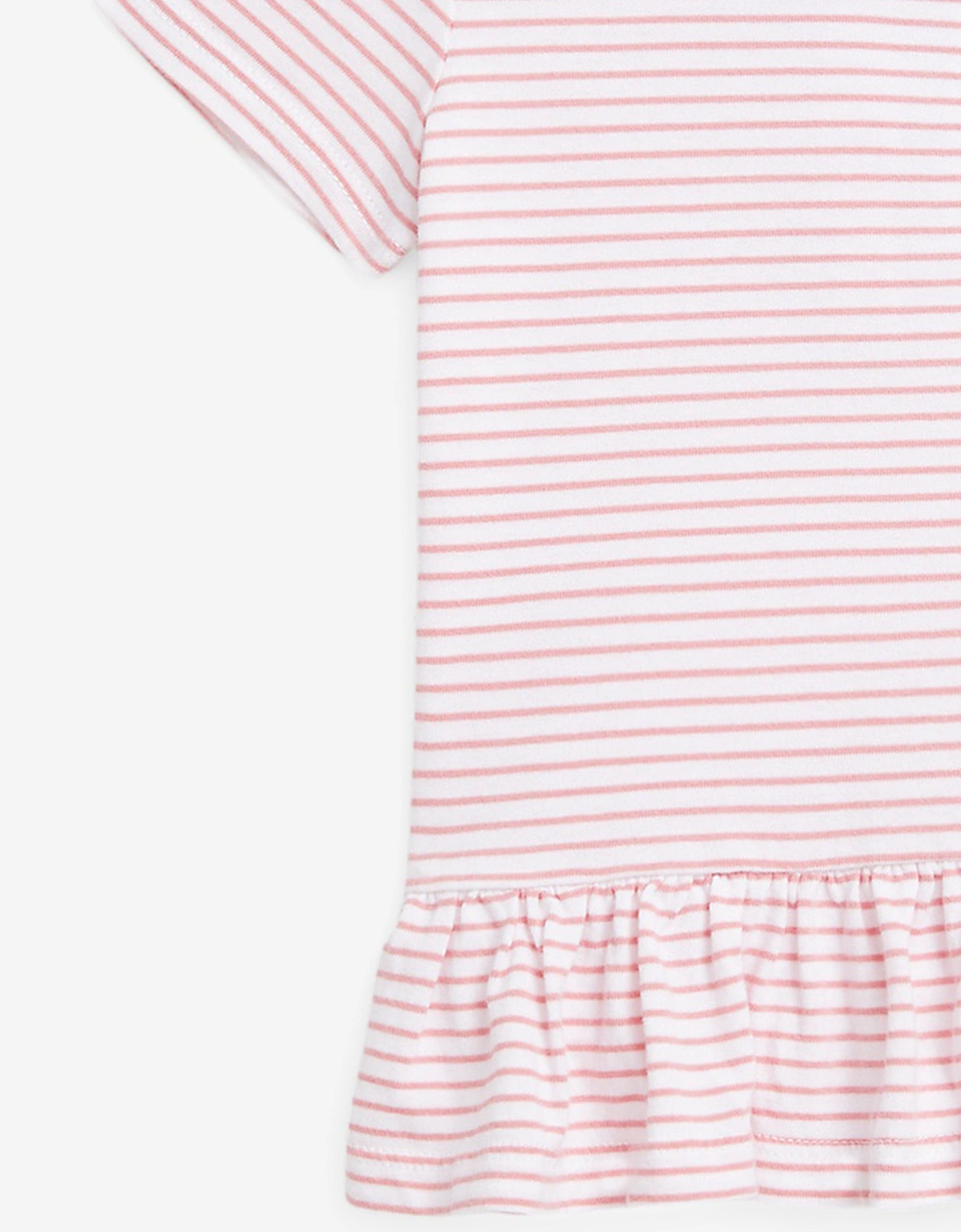 Baby Girls Striped Jersey Dress in Pink
