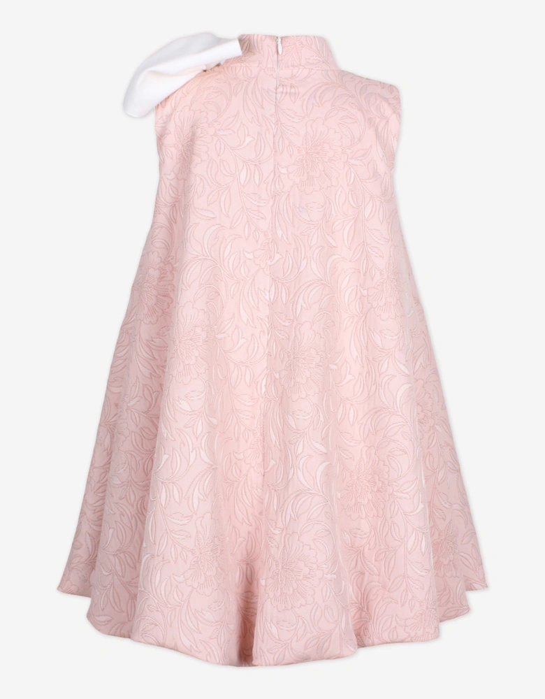 Girls Muffin Jacquard Dress in Pink