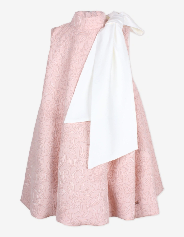 Girls Muffin Jacquard Dress in Pink