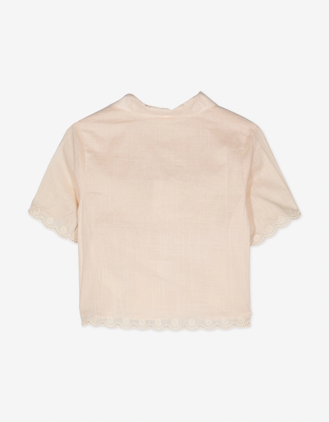 Girls Halliday Embroidered Shirt in Ivory