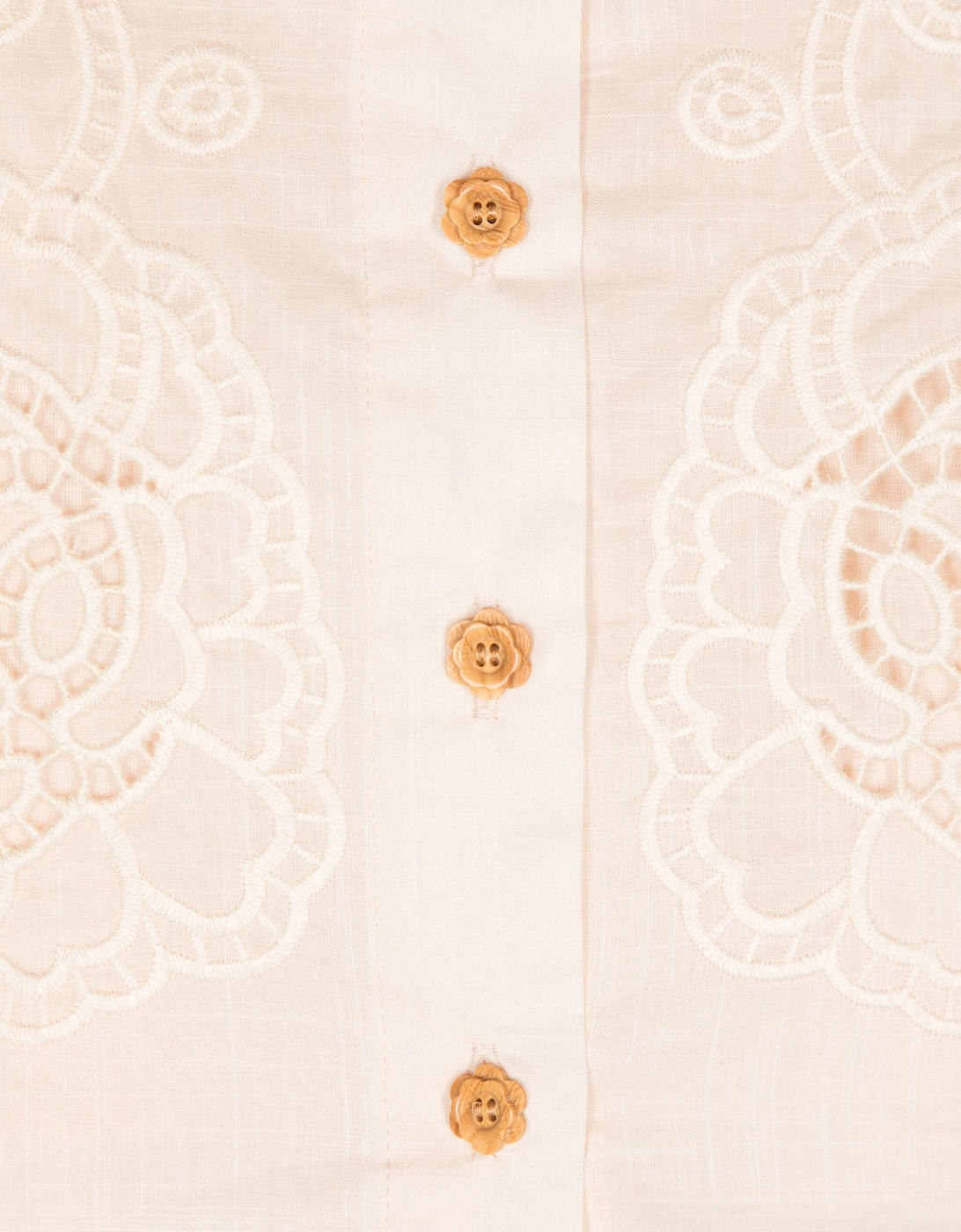 Girls Halliday Embroidered Shirt in Ivory