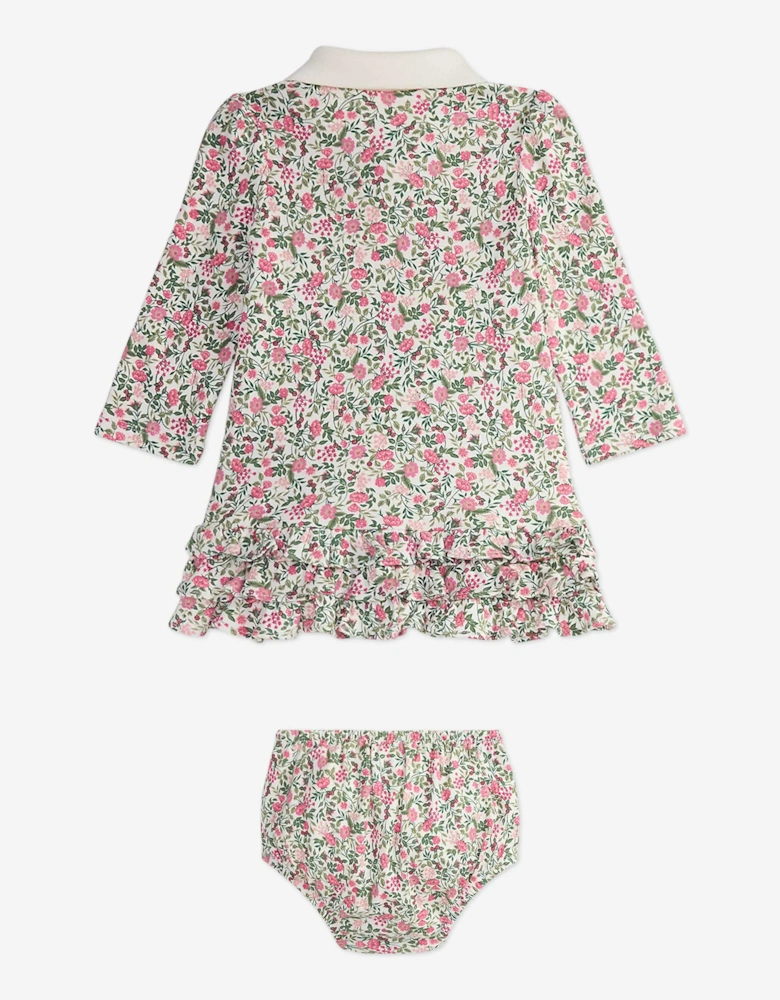 Baby Girls Floral Polo Dress in Multicolour