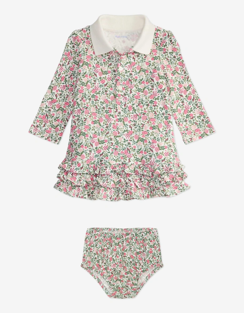 Baby Girls Floral Polo Dress in Multicolour