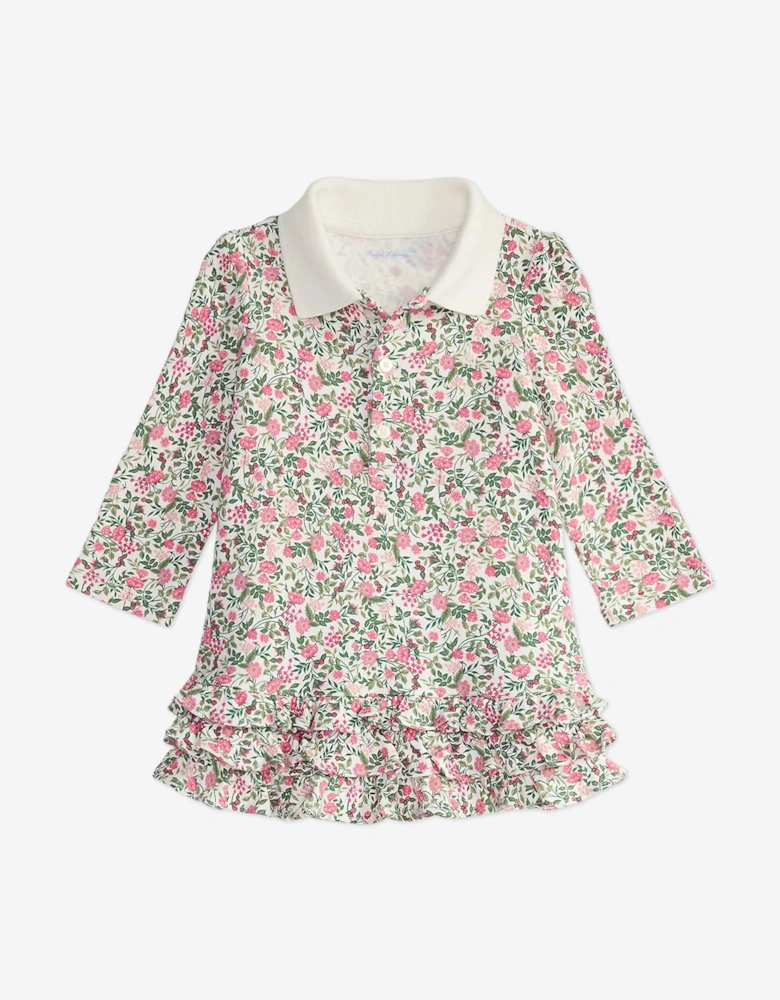 Baby Girls Floral Polo Dress in Multicolour