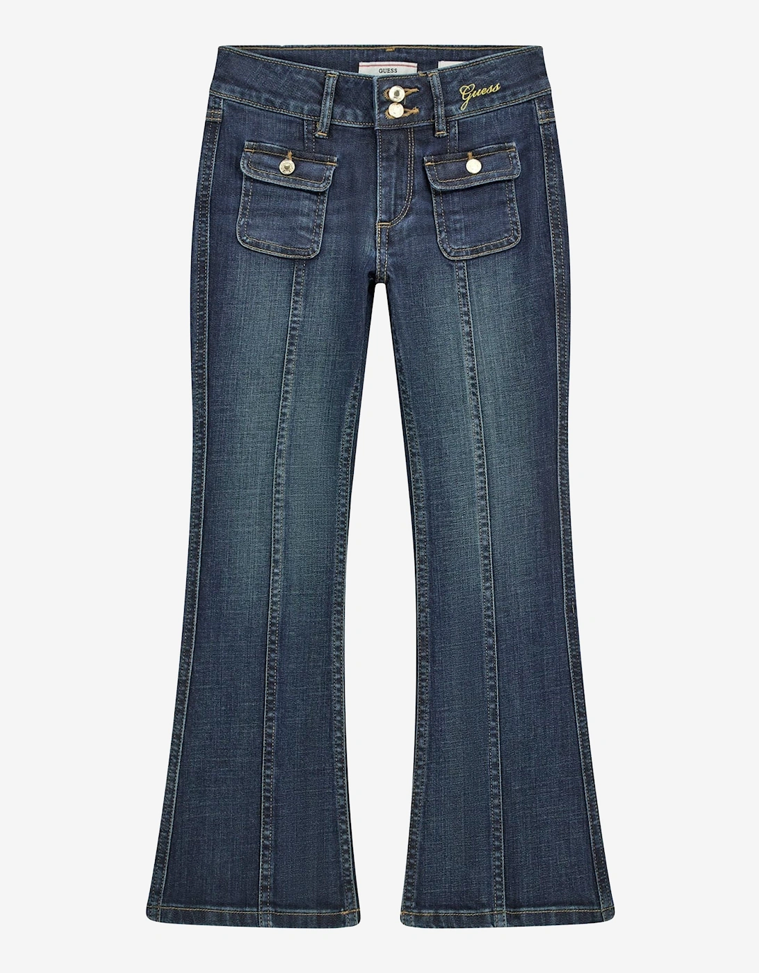 Girls Comfort Denim Bootcut Jeans in Blue, 5 of 4