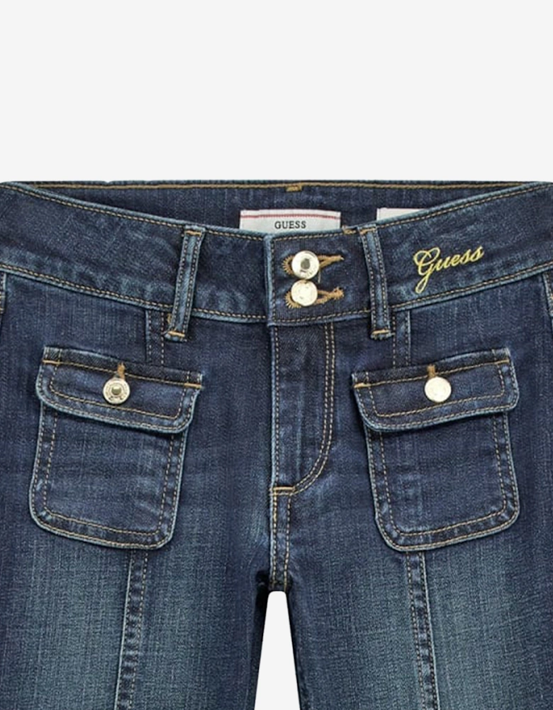 Girls Comfort Denim Bootcut Jeans in Blue