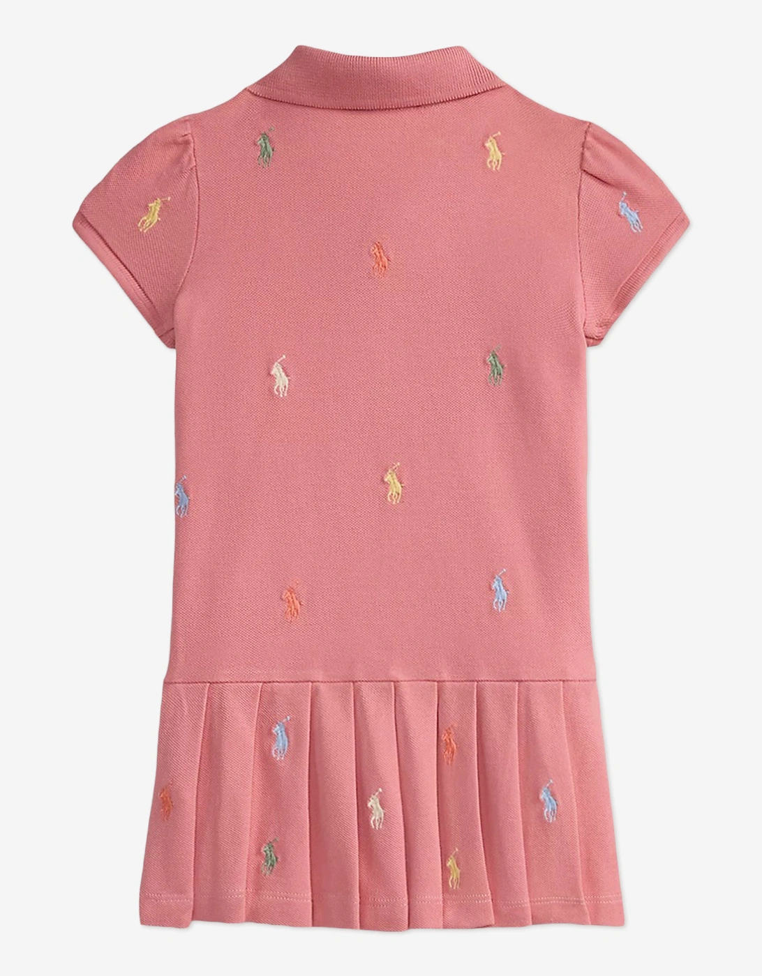 Baby Girls Stretch Mesh Polo Dress in Pink