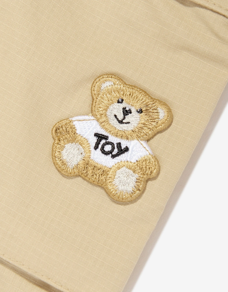 Boys Teddy Cargo Shorts in Beige