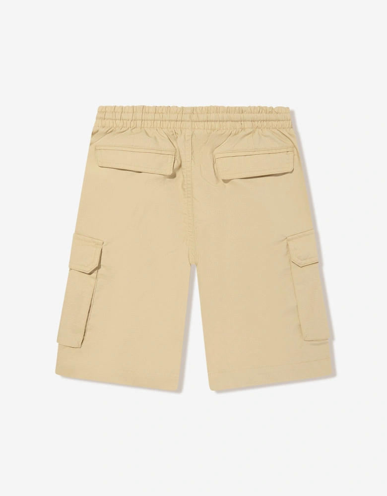 Boys Teddy Cargo Shorts in Beige