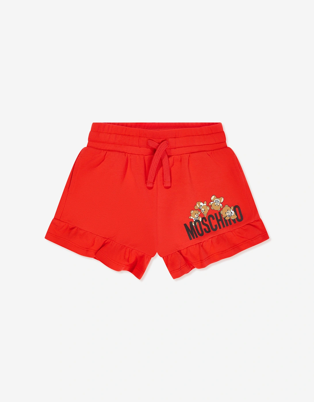 Girls Teddy Logo Shorts in Red, 5 of 4
