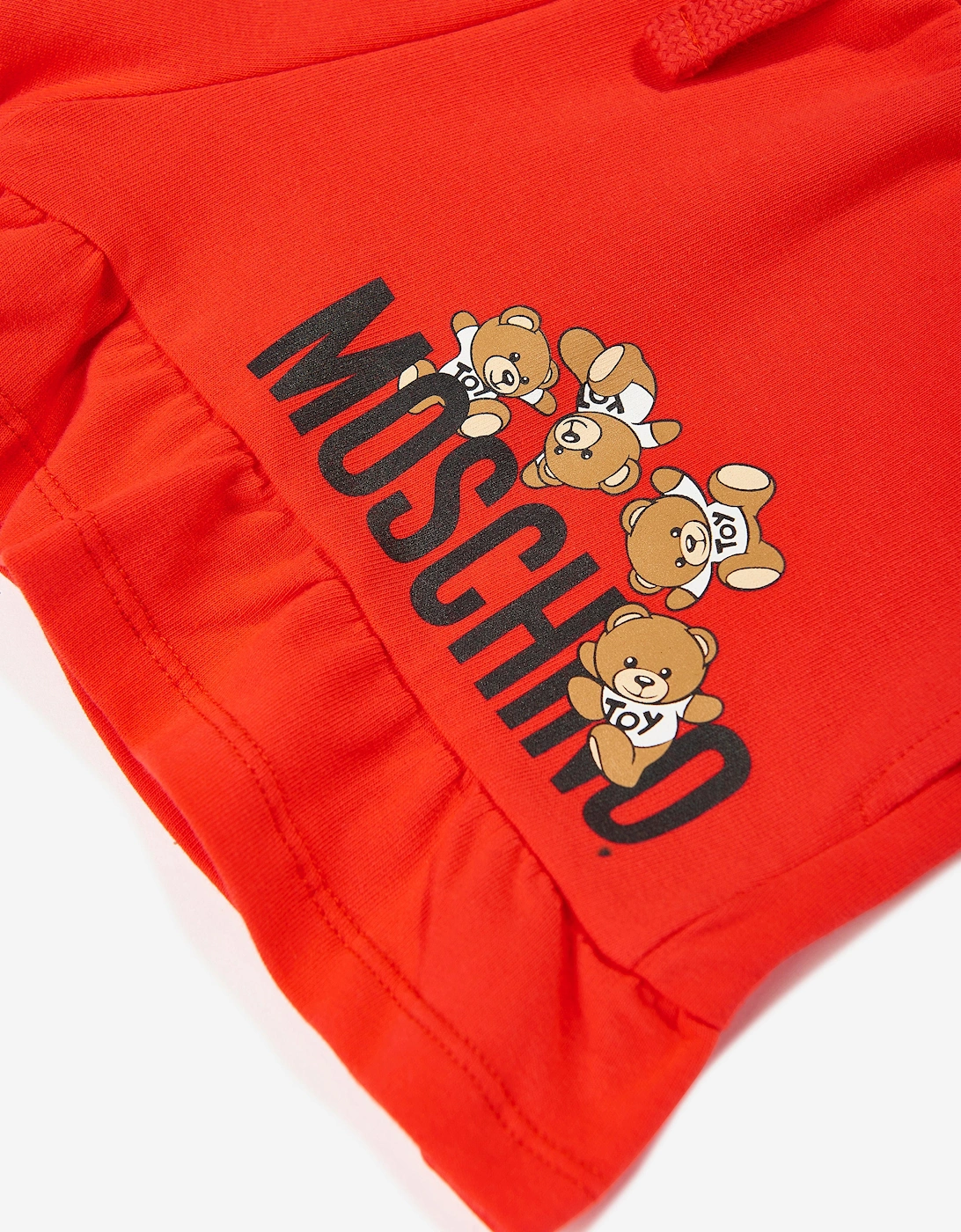 Girls Teddy Logo Shorts in Red