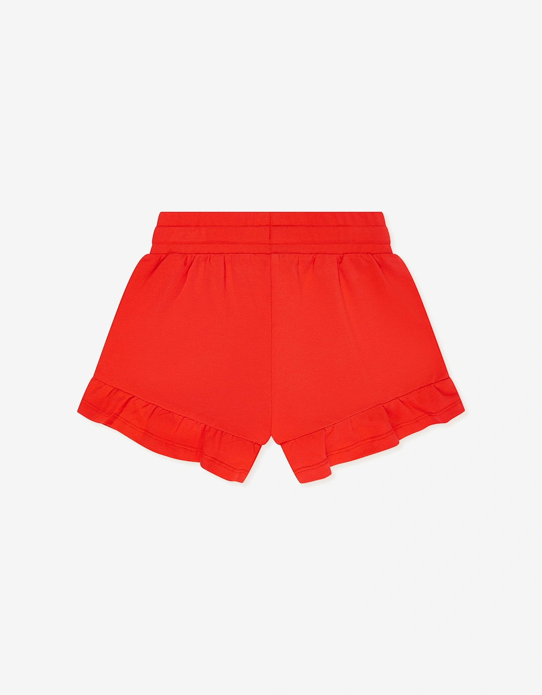Girls Teddy Logo Shorts in Red