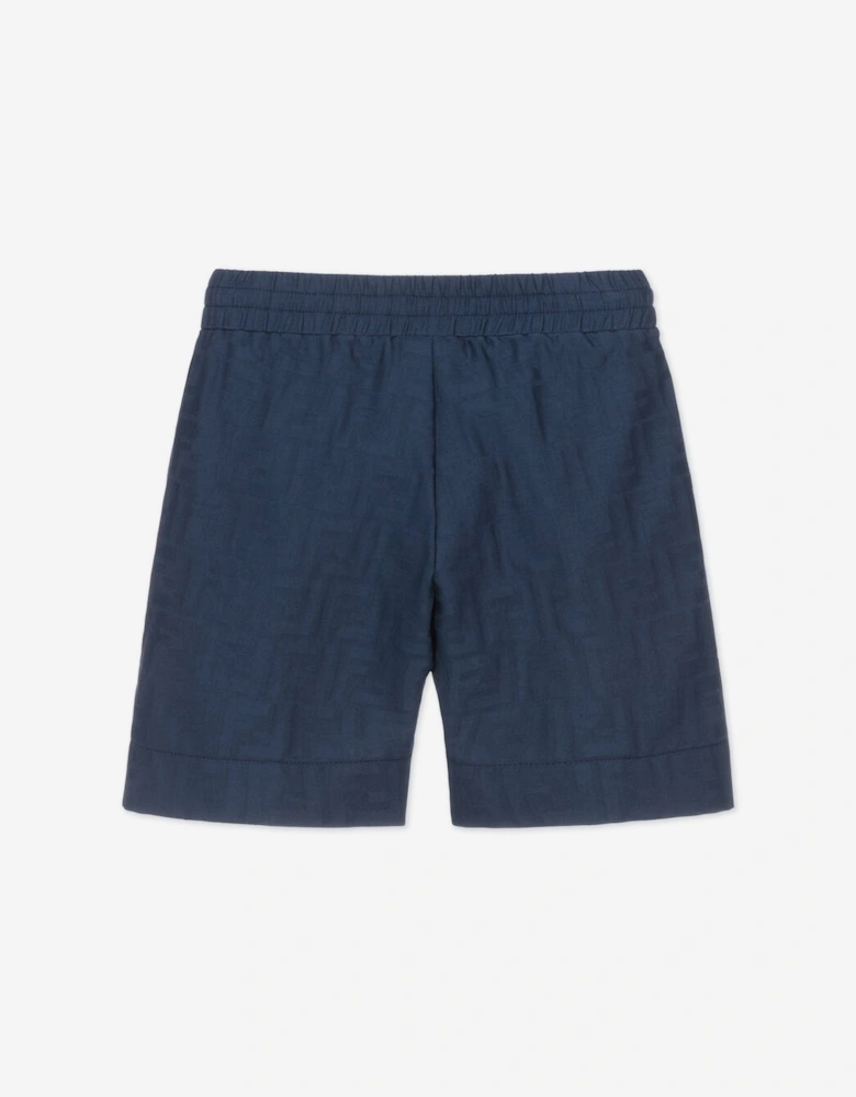 Boys FF Jacquard Shorts in Navy