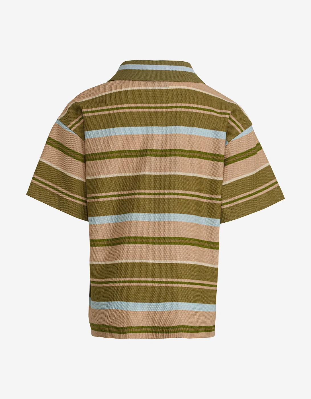 Boys Striped Polo Shirt in Green