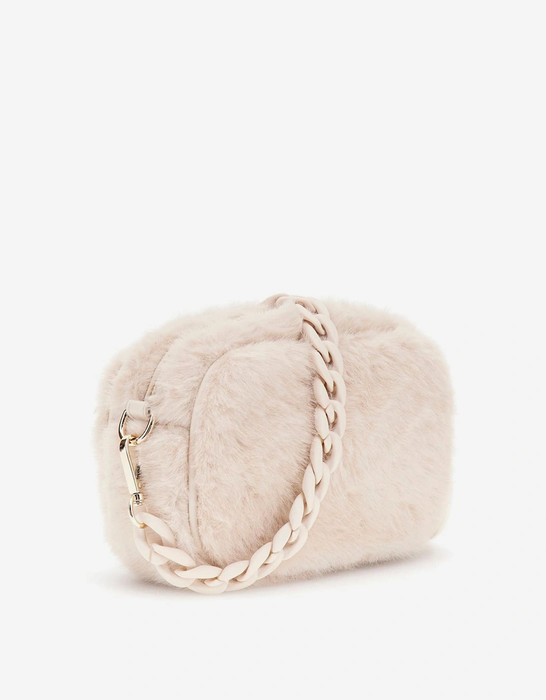 Girls Faux Fur Crossbody Bag in Ivory (22cm)