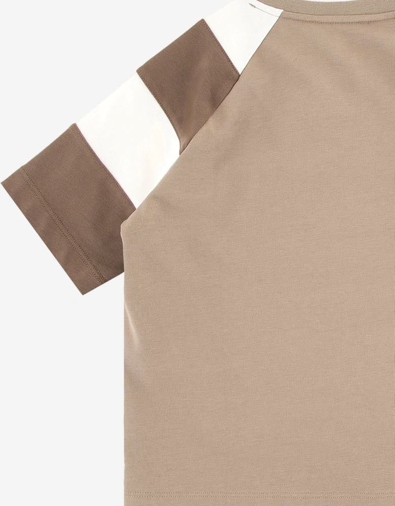 Boys Colourblock T-Shirt in Brown