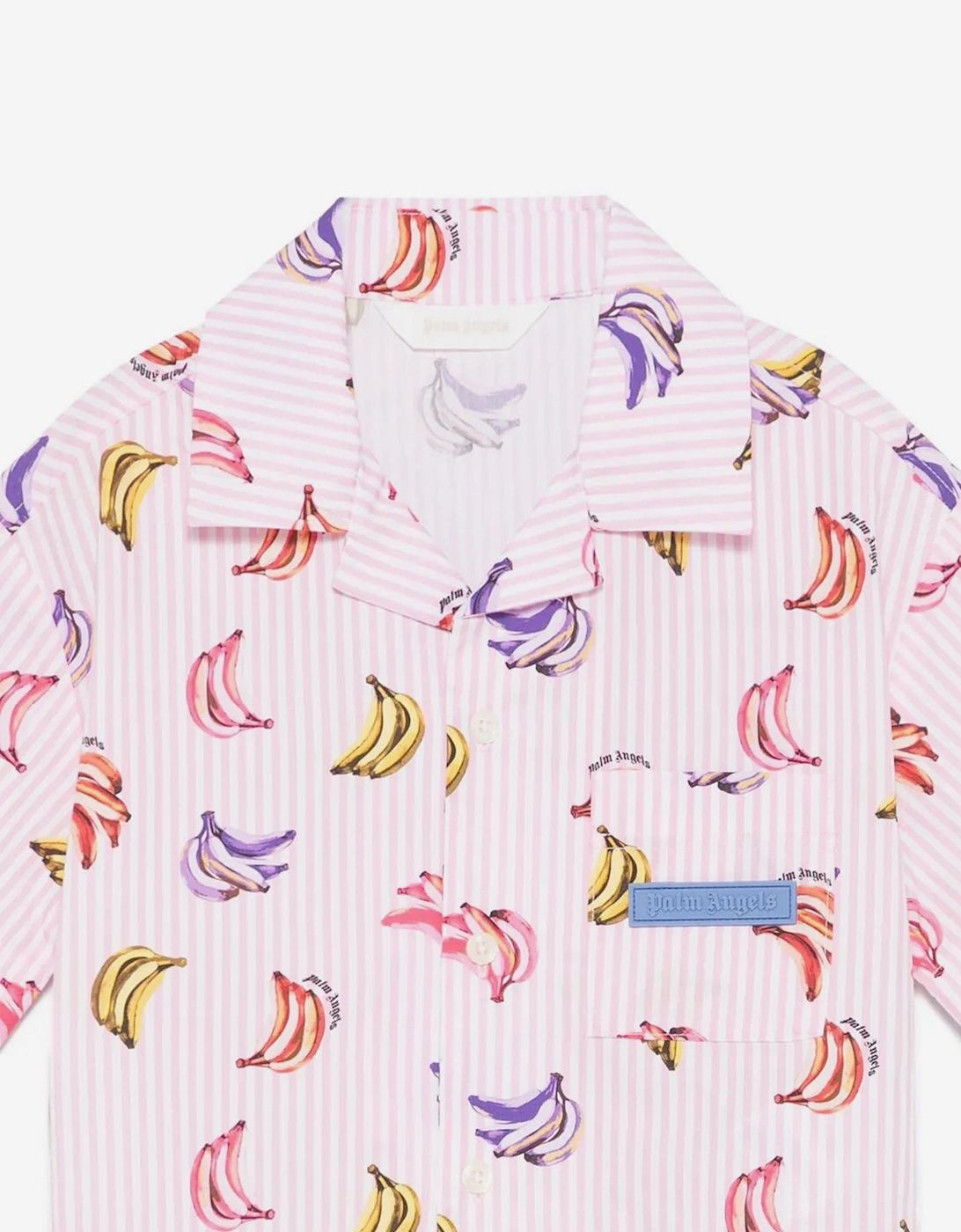 Girls AOP Bananas Cropped Shirt in Pink