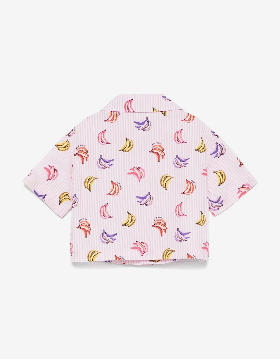 Girls AOP Bananas Cropped Shirt in Pink