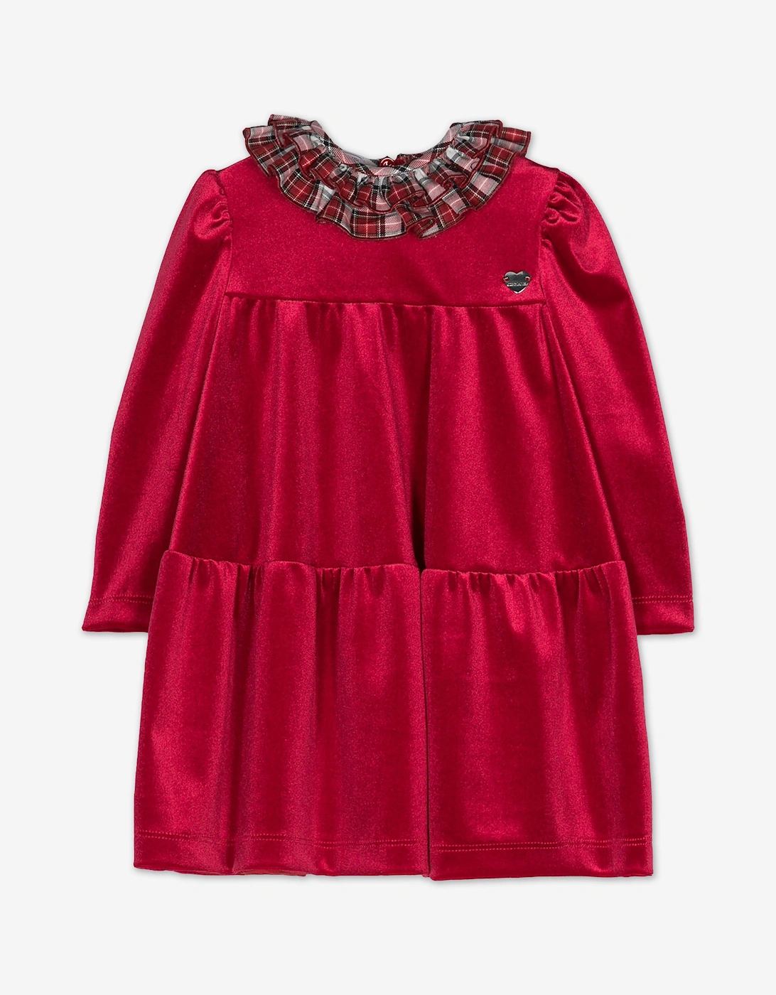 Baby Girls Dress With Tartan Collar in Red, 4 of 3