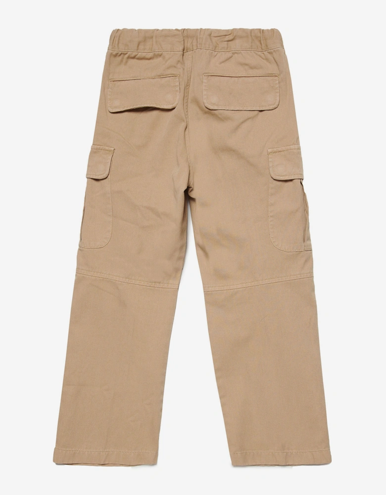 Boys Cargo Trousers in Beige