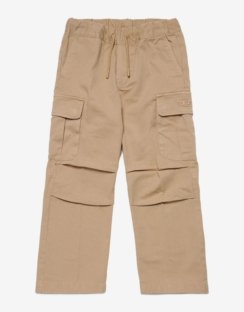 Boys Cargo Trousers in Beige