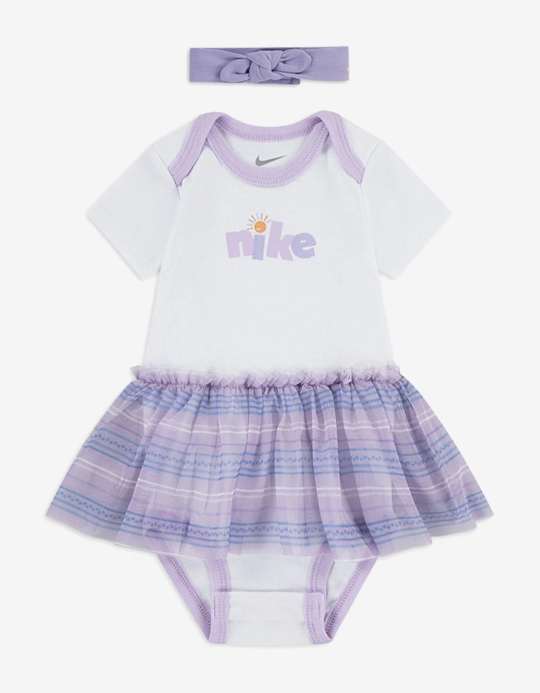 Baby Girls 2 Piece Sunny Swoosh Tutu Set in White