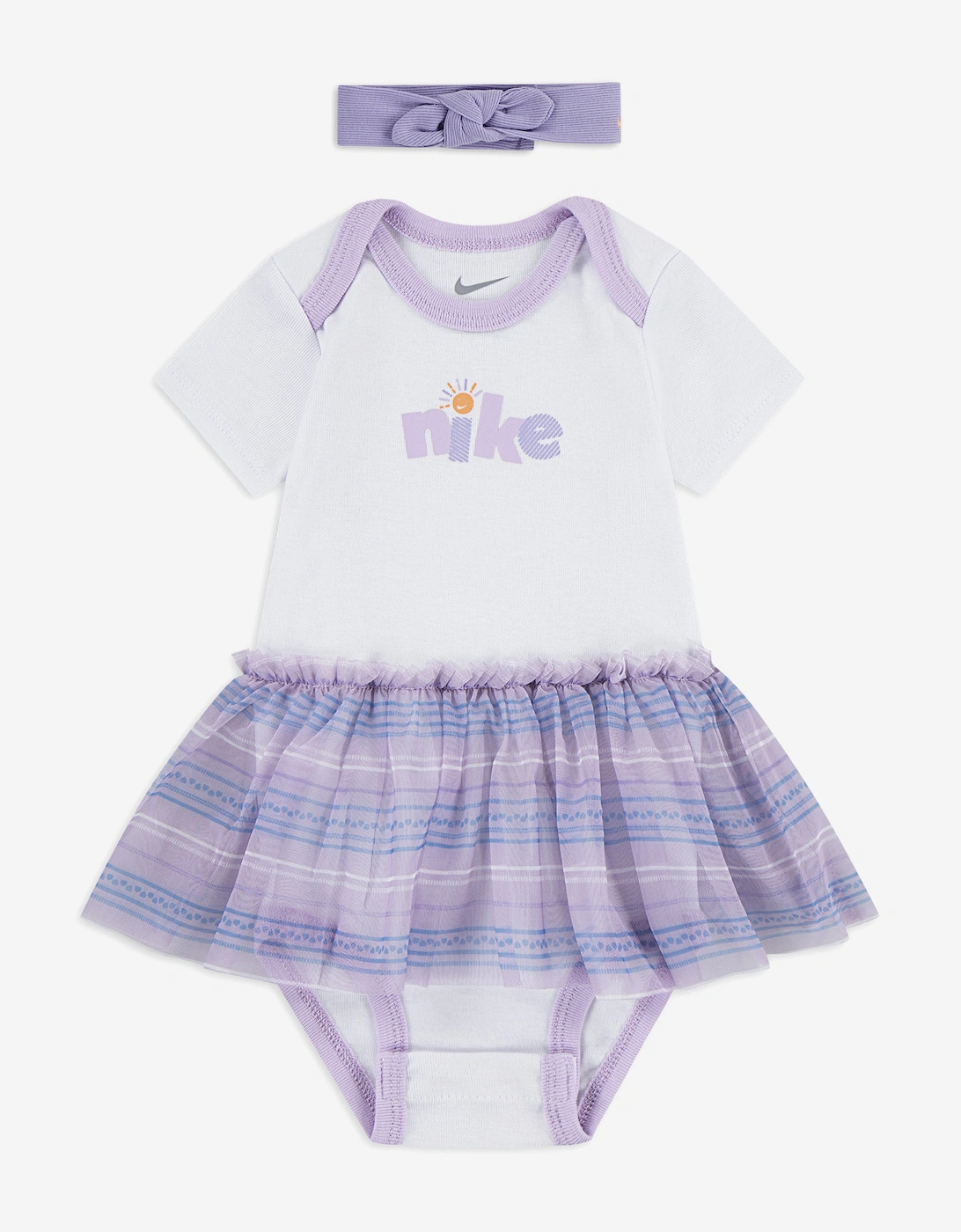 Baby Girls 2 Piece Sunny Swoosh Tutu Set in White, 5 of 4