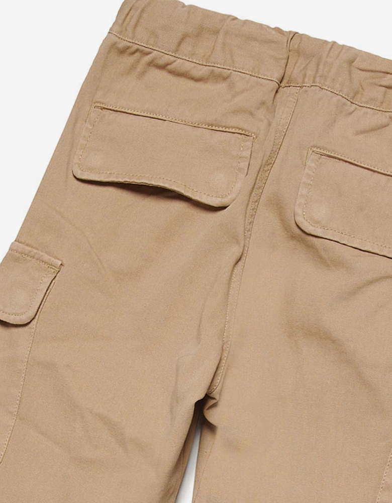 Boys Cargo Trousers in Beige
