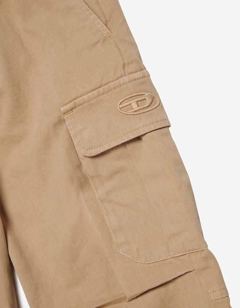 Boys Cargo Trousers in Beige