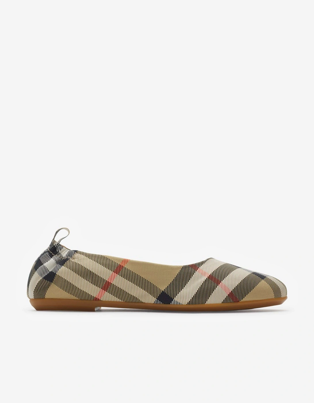 Girls Chaterley Check Ballerinas in Beige, 5 of 4