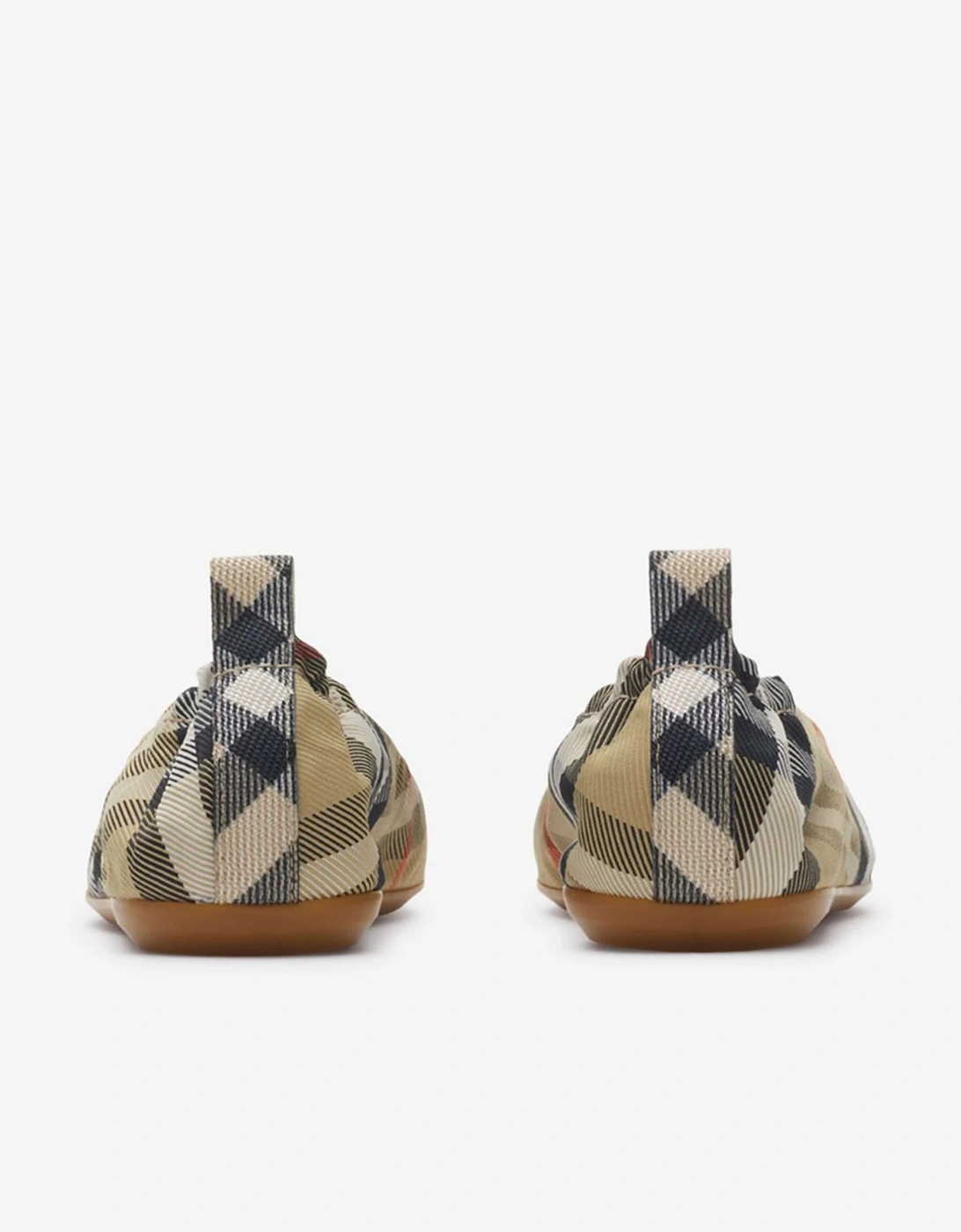 Girls Chaterley Check Ballerinas in Beige