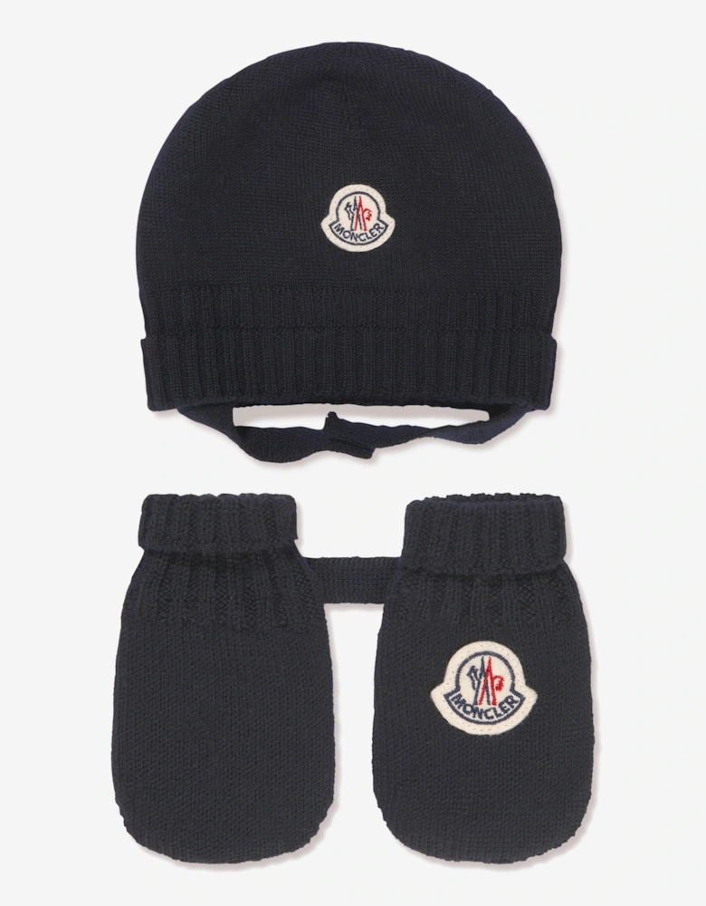 Enfant Baby Hat And Mittens Set in Navy