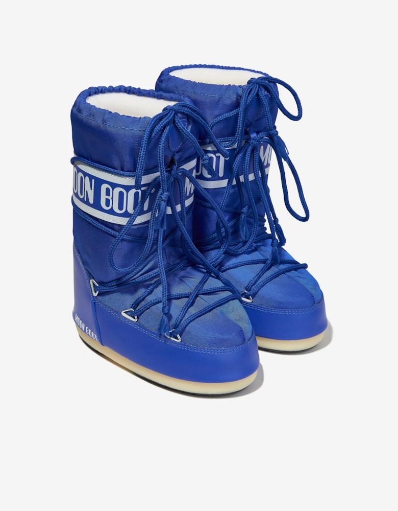 Moon Boot Kids Icon Nylon Snow Boots in Blue