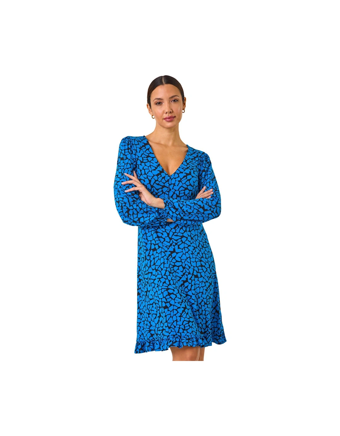 Abstract V-Neck Short Dress, 2 of 1