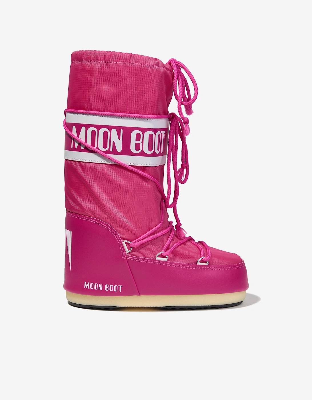 Moon Boot Girls Icon Nylon Snow Boots in Pink, 5 of 4