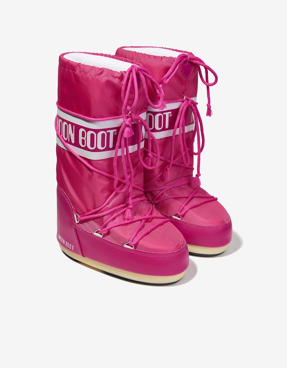Moon Boot Girls Icon Nylon Snow Boots in Pink
