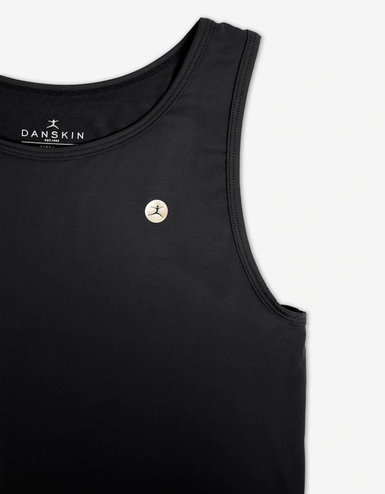 Girls Split Back Vest Top in Black