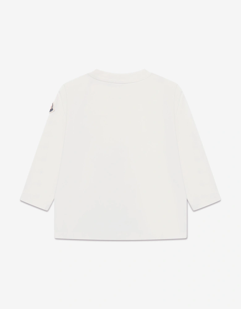 Enfant Baby Girls Long Sleeve Logo T-Shirt in Ivory