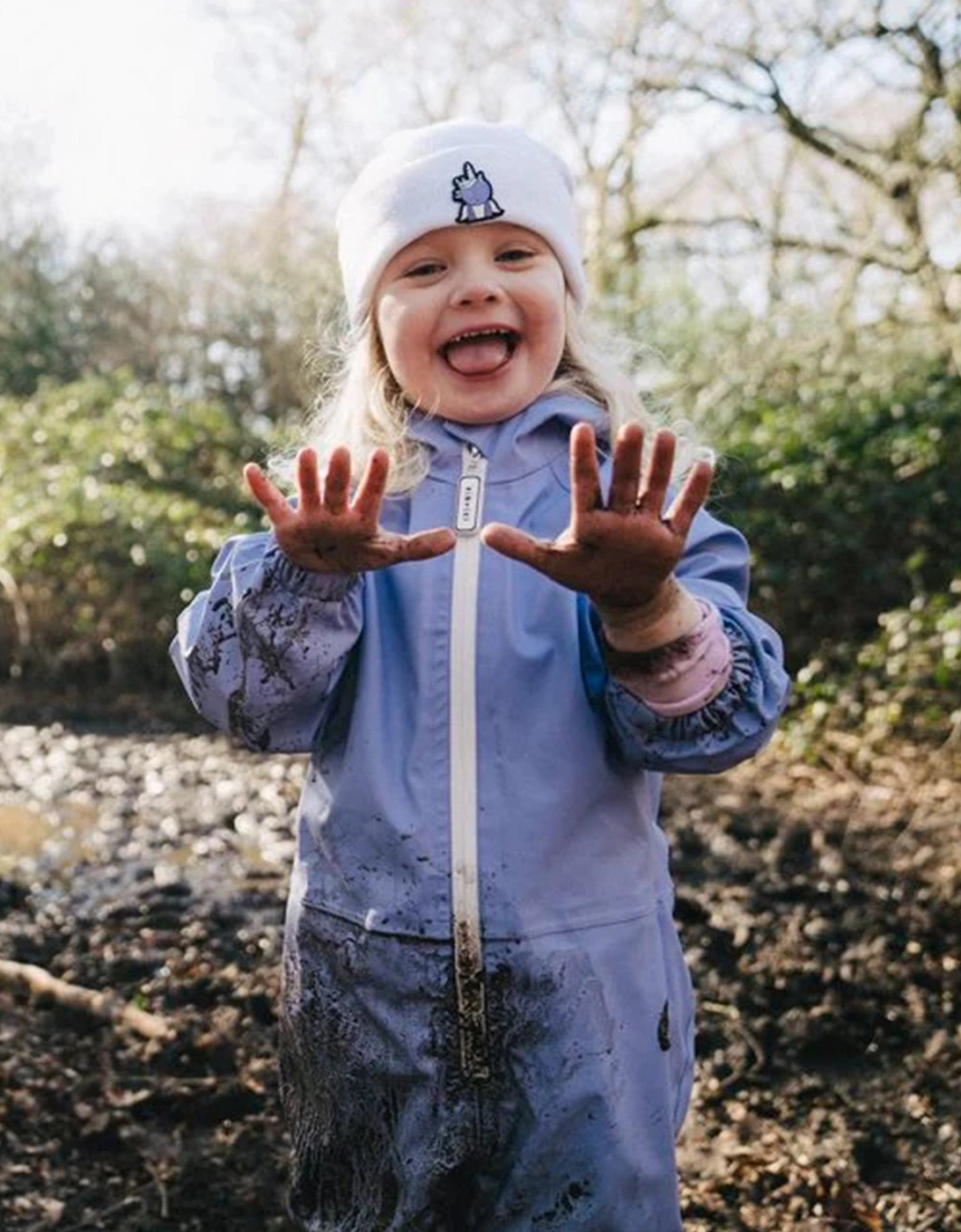 Girls Sparkle The Unicorn Puddlesuit in Purple