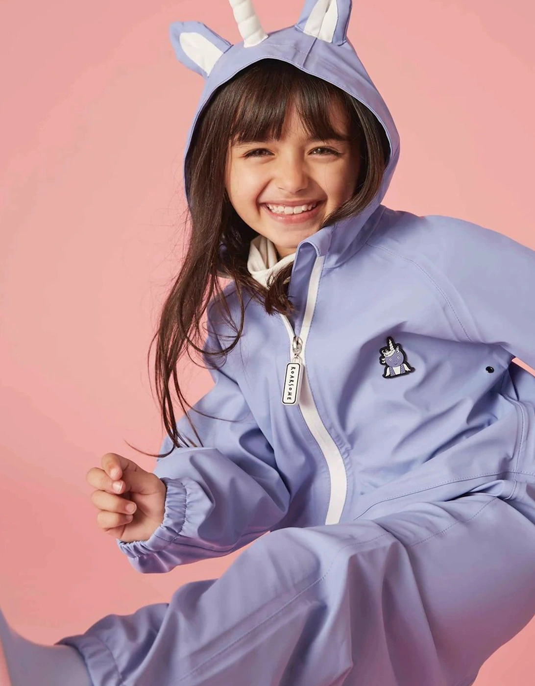 Girls Sparkle The Unicorn Puddlesuit in Purple