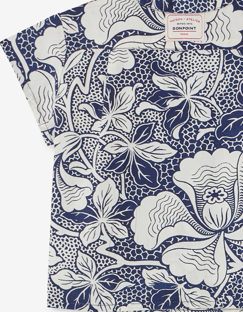 Baby Boys Floral Gerald Shirt in Blue
