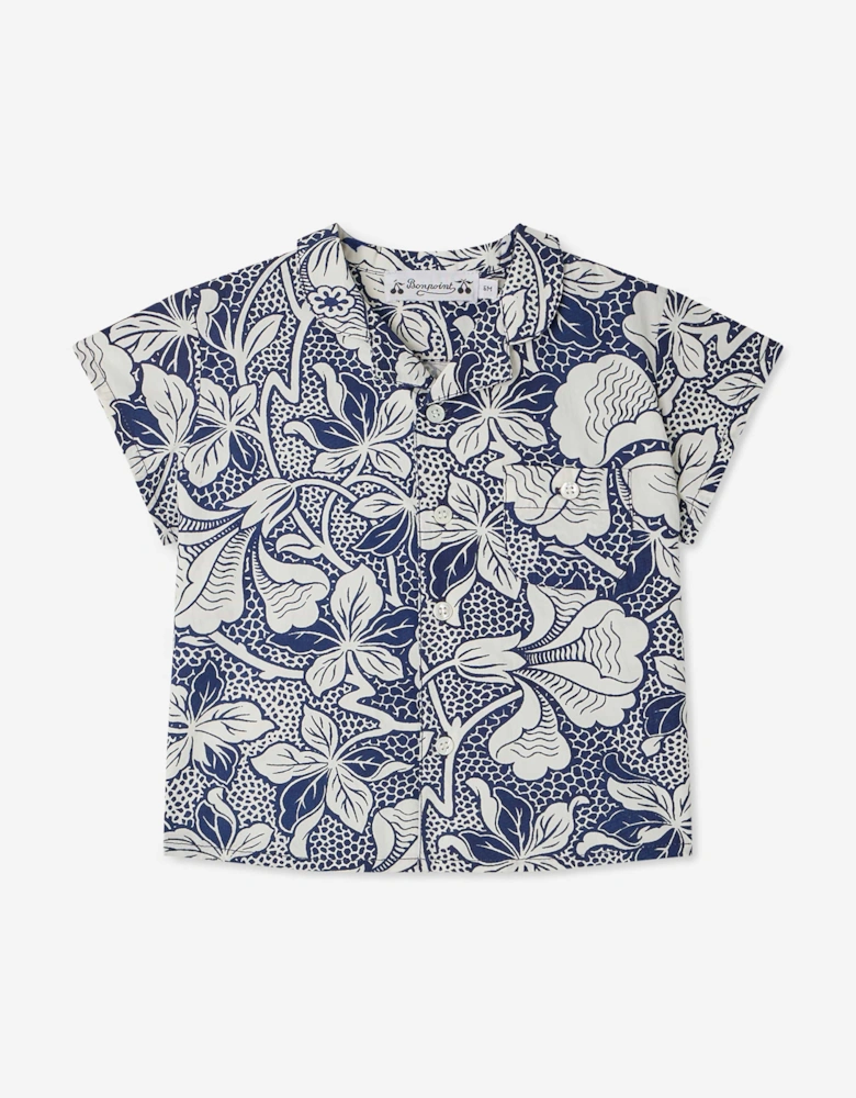 Baby Boys Floral Gerald Shirt in Blue