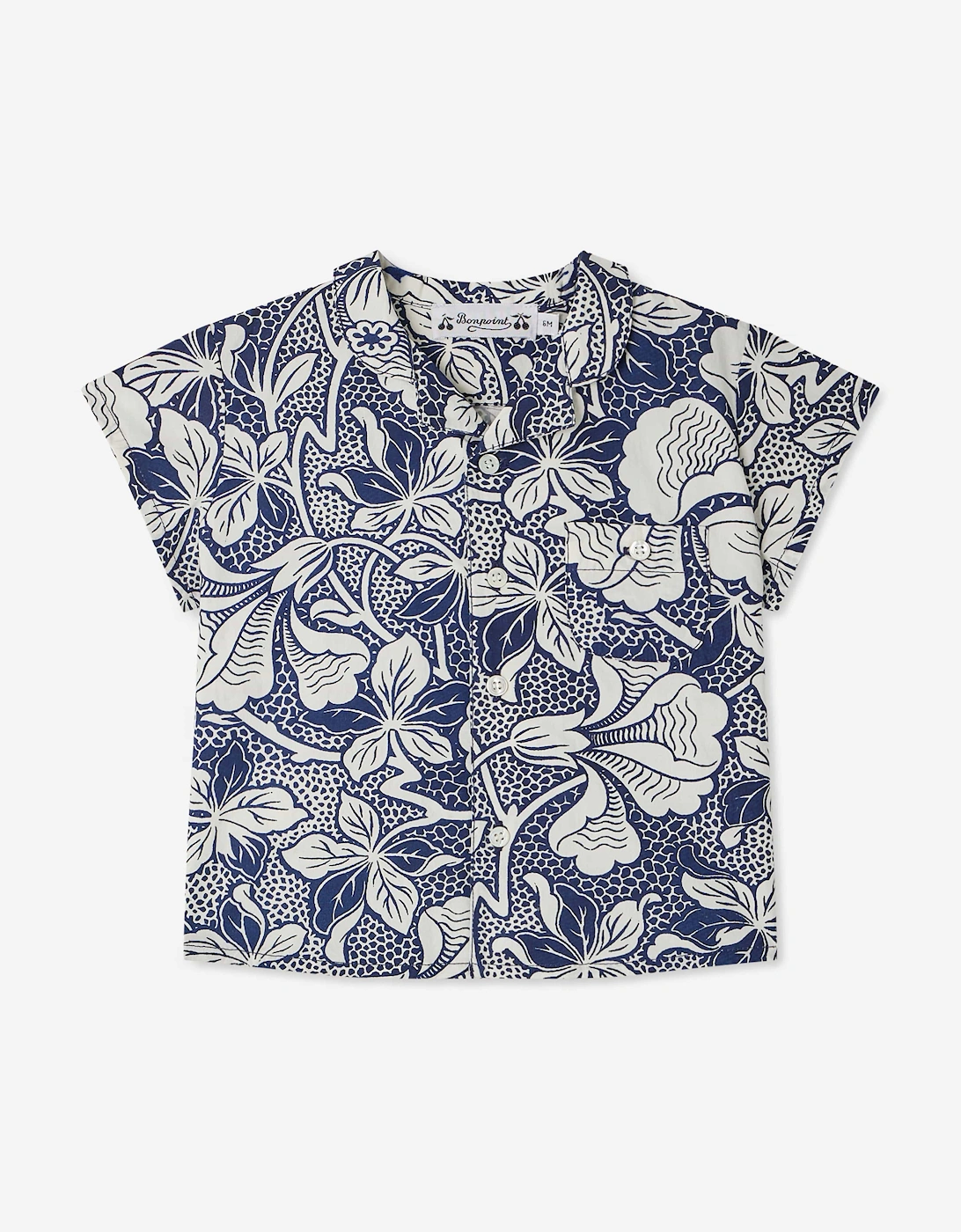 Baby Boys Floral Gerald Shirt in Blue, 5 of 4