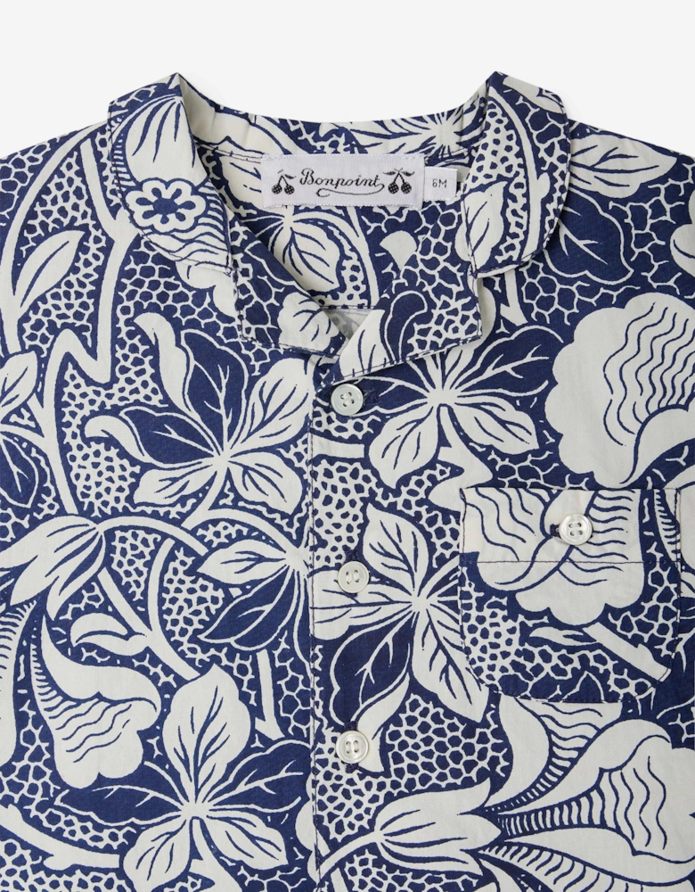 Baby Boys Floral Gerald Shirt in Blue
