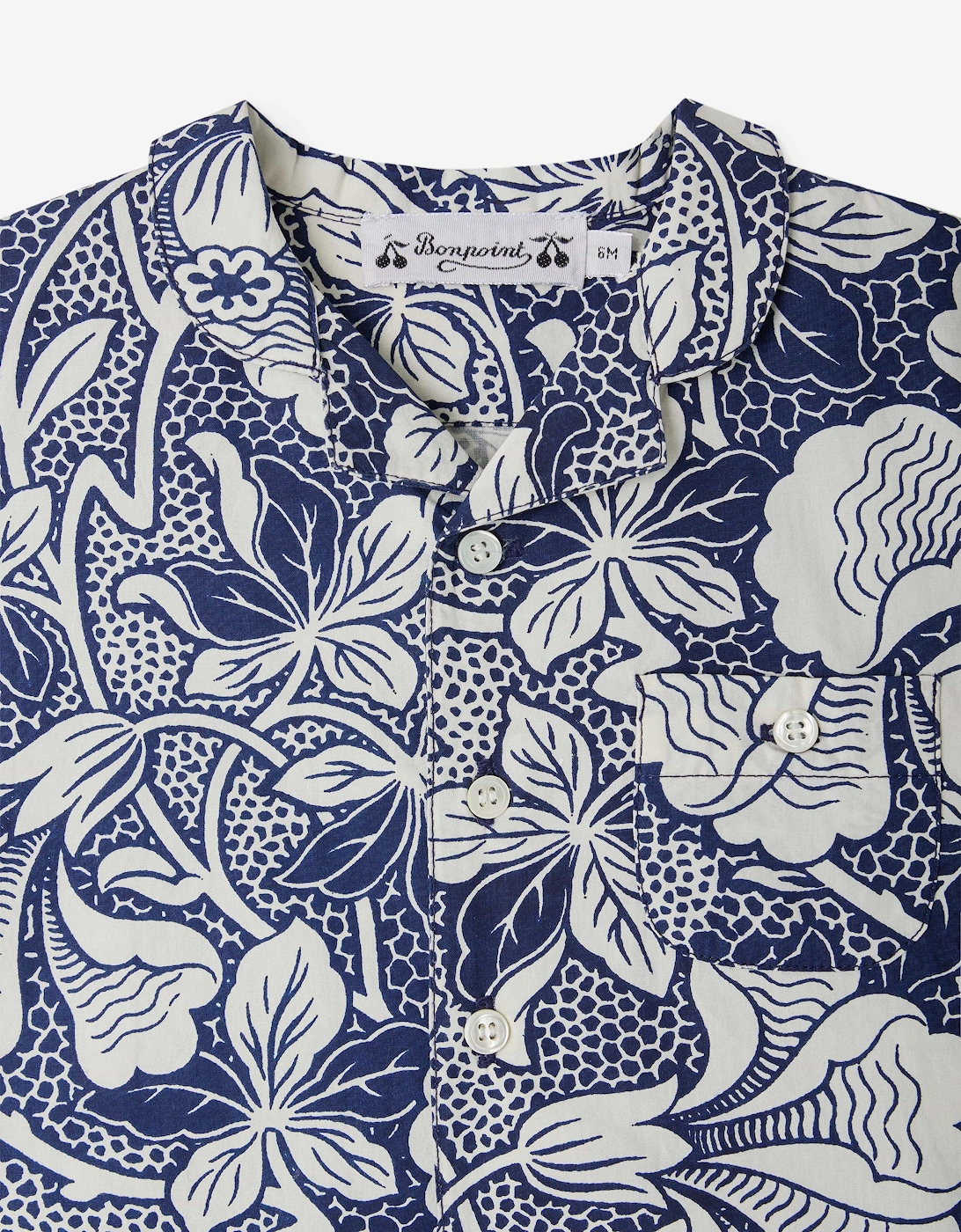 Baby Boys Floral Gerald Shirt in Blue