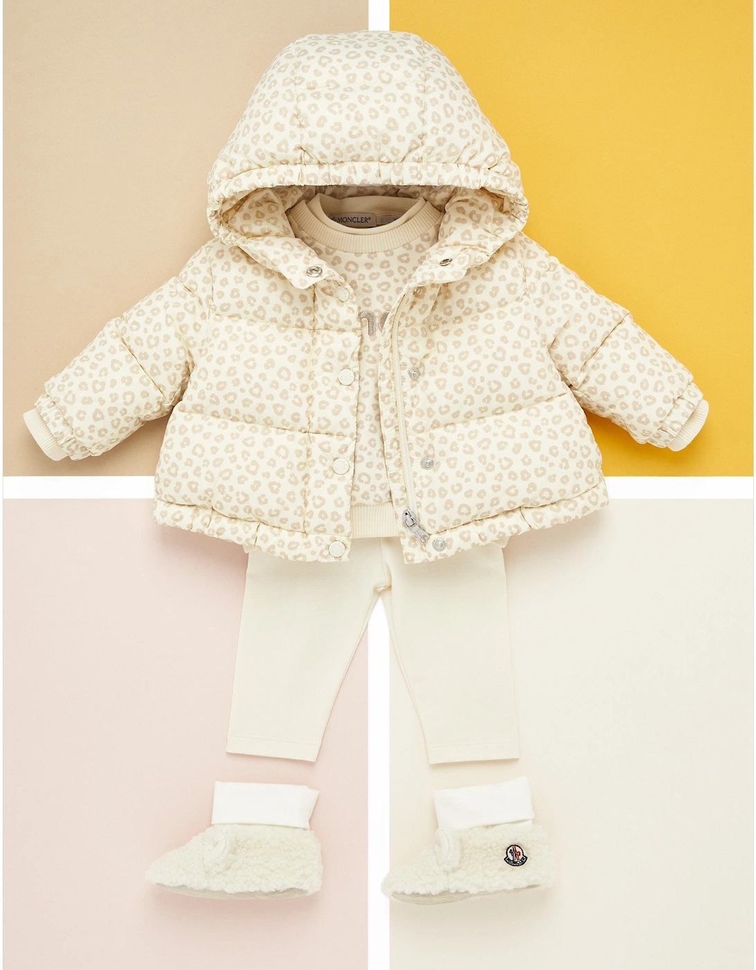 Enfant Baby Girls Down Padded Tessa Jacket in Beige